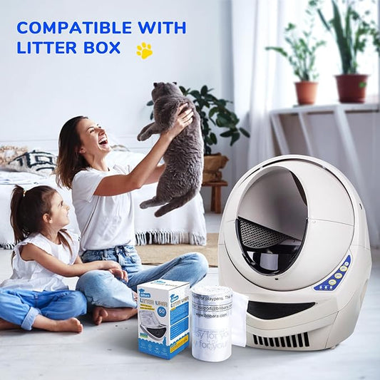 120 Count Disposable Cat Litter Bags and 60 Pack Litter Box Liner Bag Compatible with Cat litter Box 3 and 4