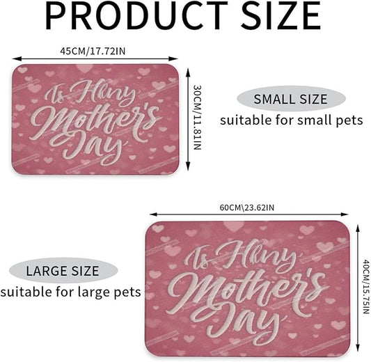 Pet Feeding Mat for Floors Waterproof Dog Mat for Food and Water Happy Mother's Day Floral Gift Mom Hh Absorbent Quick Dry Non Slip Mats Cat Bowls 24x16In