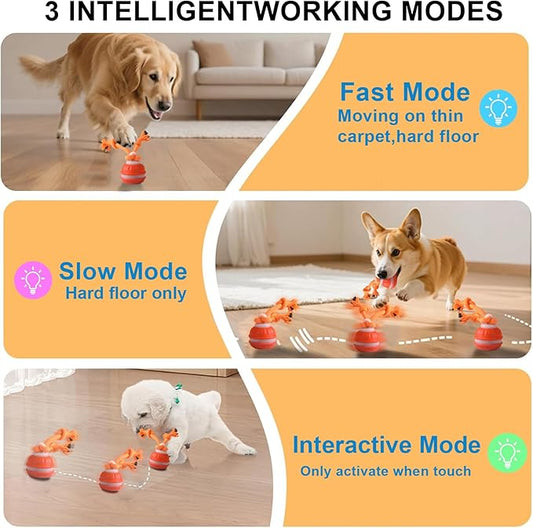 Interactive Dog Toys, Motion Activate Rolling Ball for Small Medium Large Dogs, Automatic Moving Toy, Interactive Dog Ball Stimulation Toy for Boredom Relief (Orange-A)