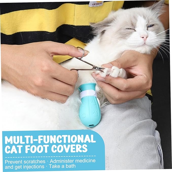 Cat Bubble Muzzle with 4 Boots 5 Inch Breathable Transparent Cat Muzzle with Lock Anti-Lick & Anti-Bite Head Cover for Grooming, Nail Trimming