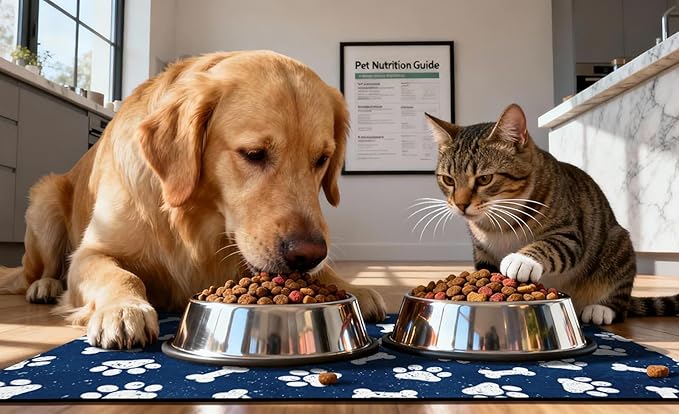 Dog Food Mat, Absorbent Waterproof Non-Slip Pet Cat Bowl Feeding Mat for Food & Water Pet Supplies 12 * 20"