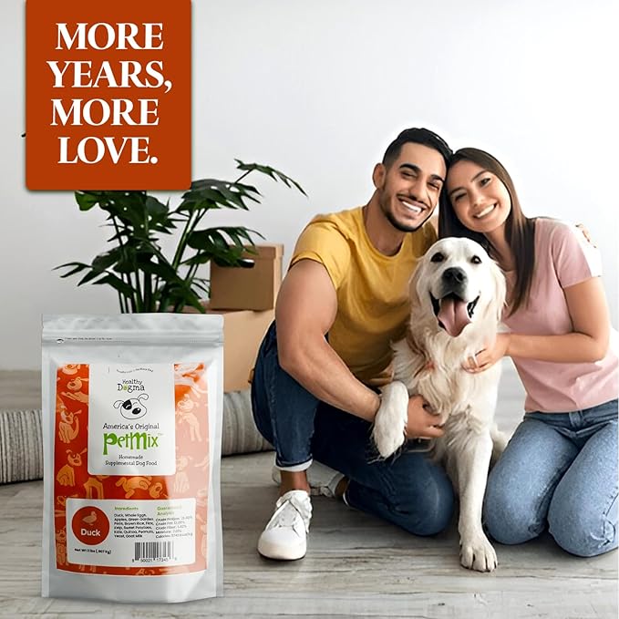 Healthy Dogma - PetMix Dehydrated Dog Food -, Raw, Easy-to-Digest Homemade Dog Food with Freeze-Dried Duck, Goat’s Milk & Superfoods (Duck Dinner, 2 lbs)