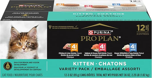 Purina Pro Plan High Protein Wet Kitten Food Variety Pack,Development Kitten Favorites - 3 oz. Cans,(Pack of 4)