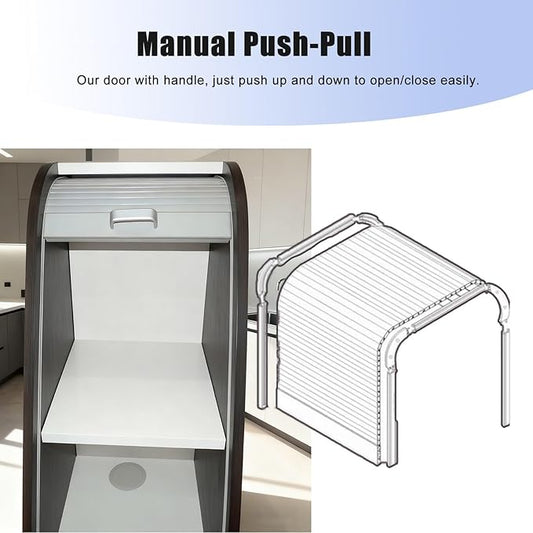 Retractable Small Tambour Door Kit Set - Wide Roll-Up Door for Cabinet & Pet Supply Storage - Ideal Replacement for Kitchen & Utility Spaces