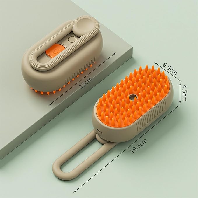 4 in 1 Cat Steam Brush for Shedding, Rechargeable Steam Brush for Cats and Dogs, Anti-Static Steam Pet Brushes, Massage, Cleaning, Shedding & Combing All In One (Orange)
