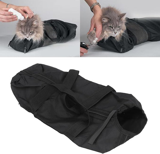 Cat Grooming Bag Oxford Cloth Cat Nail Trim Bag Breathable Pet Bathing Bag Cat Restraint Shower Bag for Bathing Nail Trimming