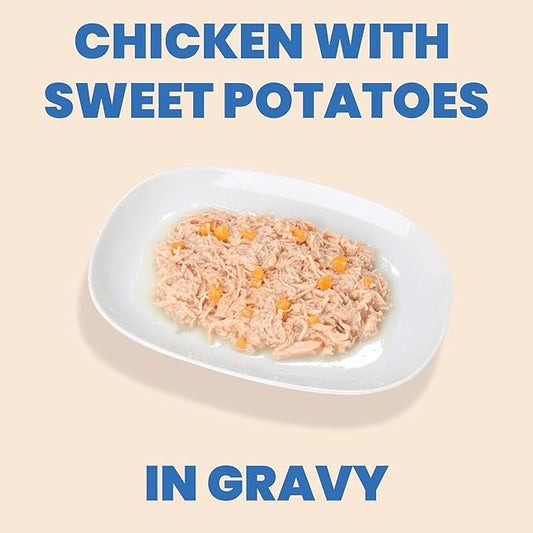 almo nature HQS Complete CAT Wet Cat Food Chicken Recipe with Sweet Potatoes in Gravy - Grain-Free Cat Food Canned, 2.47 oz (Pack of 12)