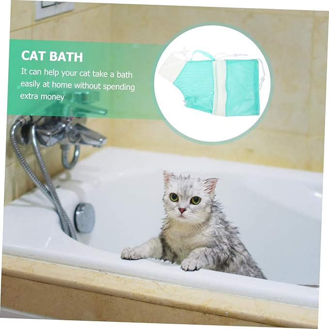 Kisangel 1PC Cat Bath Bag Outdoor Carry Fixed Bag for Pet Care Scratch Mesh Design for Bathing Kittens and Upgraded Version