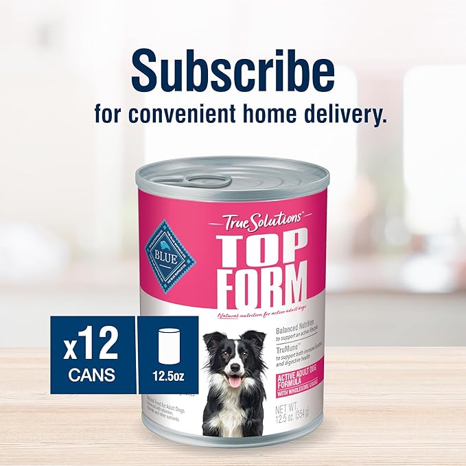 Blue Buffalo True Solutions Active Dog Wet Dog Food for Active Adult Dogs, Made with Natural Ingredients, Chicken, 12.5-oz. Cans (12 Count)