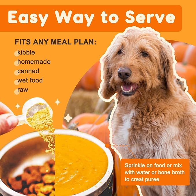 NATURE TARGET Pumpkin for Dogs and Cats, Natural Fiber for Dogs, with Digestive Enzymes, Apple, Healthy Stool and Digestive Support, Diarrhea, Constipation Relief, Pumpkin Powder for Dog to Make Puree