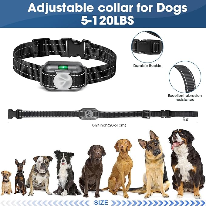 Small No Shock Dog Training Collar for Small Dogs 5-15lbs, Strong Vibrating Dog Collar Beep and Vibrate Only, Safe Lock Waterproof Rechargeable Vibration Collars for Dogs-No Prongs,Grey