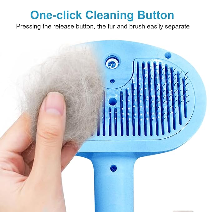 Cat & Dog Brush Set - Indoor/Outdoor Steam Brushes for Shedding Pets - Blue