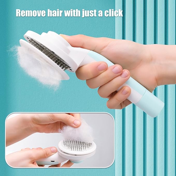 Cat Brush for Shedding,with Nail File Curved Non-Slip Handle | Cat Brush Dog Grooming Supplies - for Long Short Hair Undercoat Removal Cleaning Bathing Dematting Indoor Home