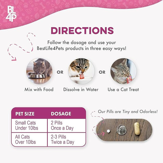 Cat Weight Gain & Hyperthyroidism Treatment, Safe and Effective Cat Appetite Stimulant, Thyroid and Metabolic Support, Weight Management Remedy, 800 All-Natural Odorless, Tasteless Pills