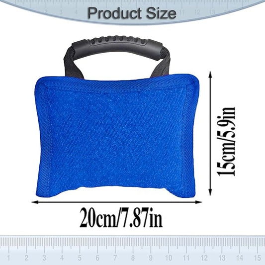 Baoblaze Dog Bite Pillow Tough Tug Toy Practical Portable Outdoor Pet Supplies for Small and Medium Sized Dogs Biting Pad with Handle, Blue