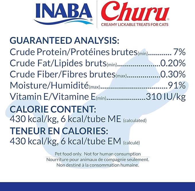 INABA Churu Cat Treats, Grain-Free, Lickable, Squeezable Creamy Purée Cat Treat/Topper with Vitamin E & Taurine, 0.5 Ounces Each Tube, 12 Tubes (4 per Pack), Chicken with Scallop Recipe