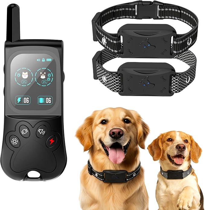 Wireless Dog Fence, Electric Fence for Dogs with 3 Training Modes, 180 Days Standyby Perimeter Dog Collars with Color Screen Remote, Waterproof & Rechargeable Trainer Collar Outdoor 2 Pack