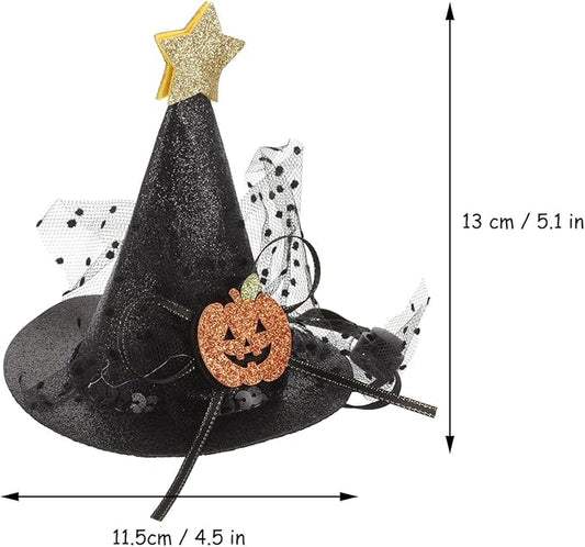 UPKOCH 2pcs Halloween Pet Hats Adjustable Party Caps for Dogs and Cats, Pumpkin Design, Purple Black, Halloween Costume Accessories for Pet Supplies