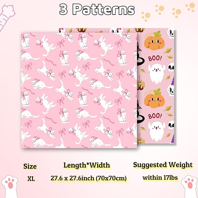 27.6" Cat Wrap for Cutting Nails Cat Grooming Restraint Swaddle Wrap Burrito Wrap XL(Within 17lbs) Anti-Scratch Anti-Escape Multifunctional Pet Tool Halloween Decor
