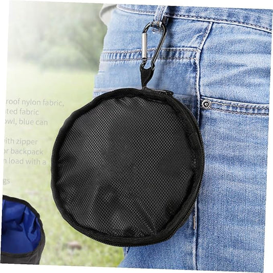 Toddmomy Portable Pet Double Bowls Foldable Dog Food and Water Bowls Outdoor Travel Feeding Supplies for Dogs and Cats