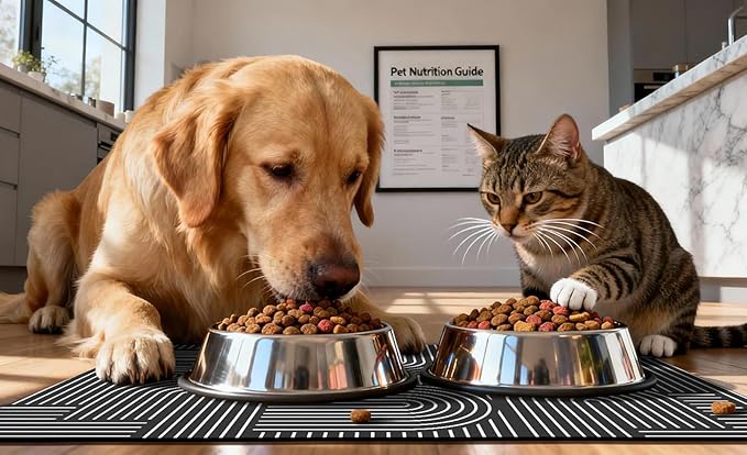 Dog Food Mat, Absorbent Waterproof Non-Slip Pet Cat Bowl Feeding Mat for Food & Water Pet Supplies 16 * 24"