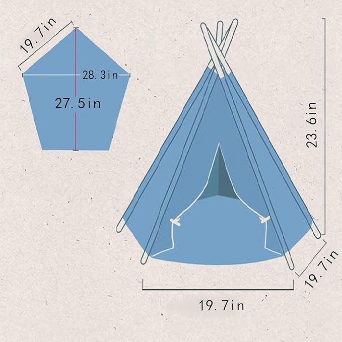 Cat Teepee Tent Bed,Outdoor Indoor Dog House,Portable Washable Pet Tent for Small Dogs with Cushion,Inside Pet Teepee for Small Medium Animals (Yellow, M)