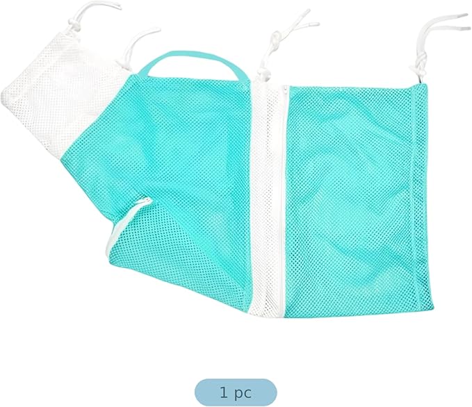 Cat Bathing Bag, 23.6 X 12.6 in / 60 X 32 Cm, Upgraded Pet Grooming Bag, Anti Scratch, Breathable Mesh with Drawstring, Green & White, for Nail Trimming, Medication, Cleaning