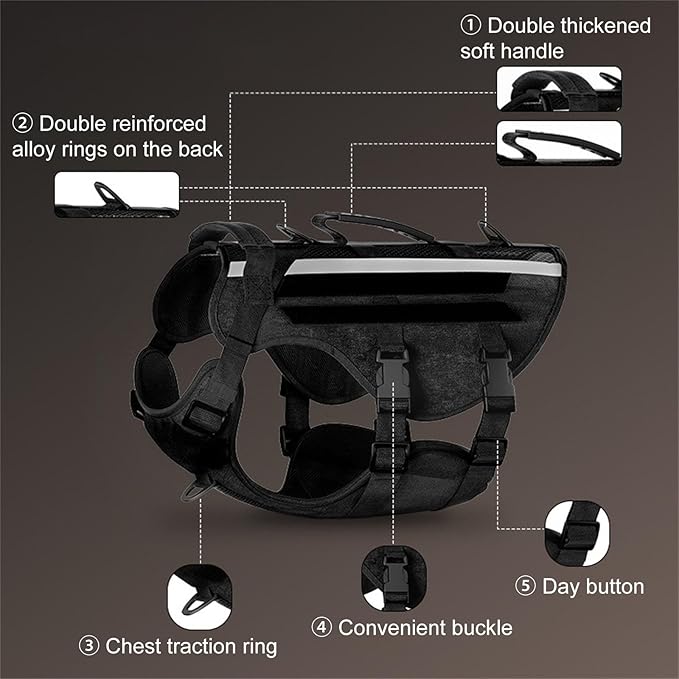 Dog Vest Harnesses Pet Strong Training Walking Swimming Supplies Soft Handle Training Vest Dog Harness with Handle for Large Dogs