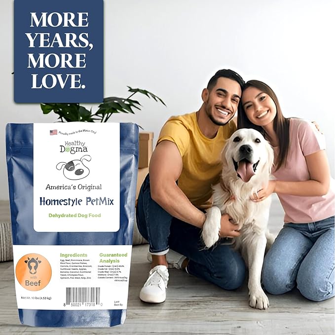 Healthy Dogma - Homestyle PetMix Dehydrated Dog Food with Beef & Raw, Clean Ingredient - No Preservatives, Homemade Dog Food (Homestyle PetMix with Beef, 10 lbs)