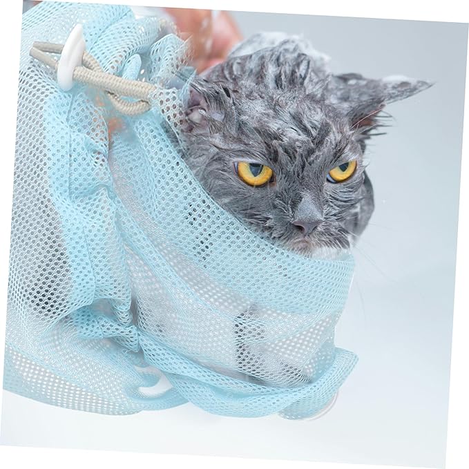Kisangel 1pc Cat Grooming Pouch Scratch Resistant Bath Bag for Cats Multi-Functional Pet Care Bag Easy to Use and Drain