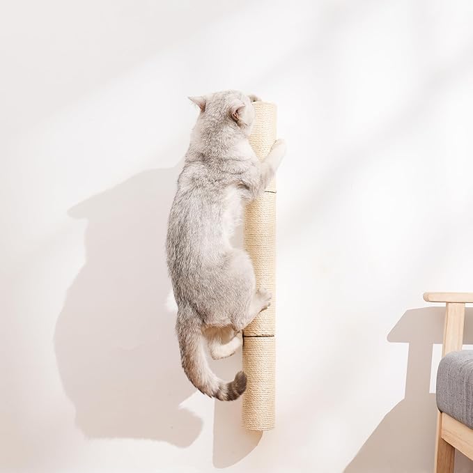 Cat Scratching Post, Wall-Mounted Scratching Post, Sisal Cat Scratcher, 28.91in Cat Scratchers for Indoor Cats