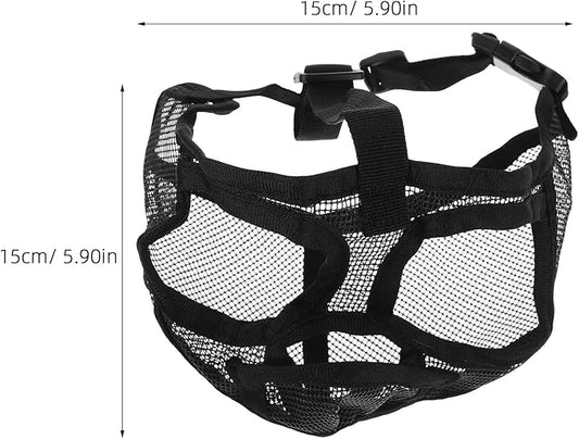 POPETPOP Short Snout Dog Muzzle for Bulldogs Adjustable Soft Breathable Mesh Mouth Cover Anti-Biting Barking Training Muzzle Medium Size Pet Supplies
