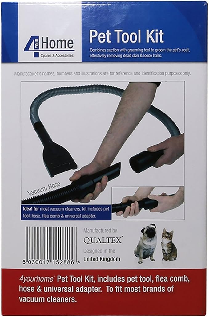 Qualtex Cat & Dog Deshedding Grooming Tool Kit, Black