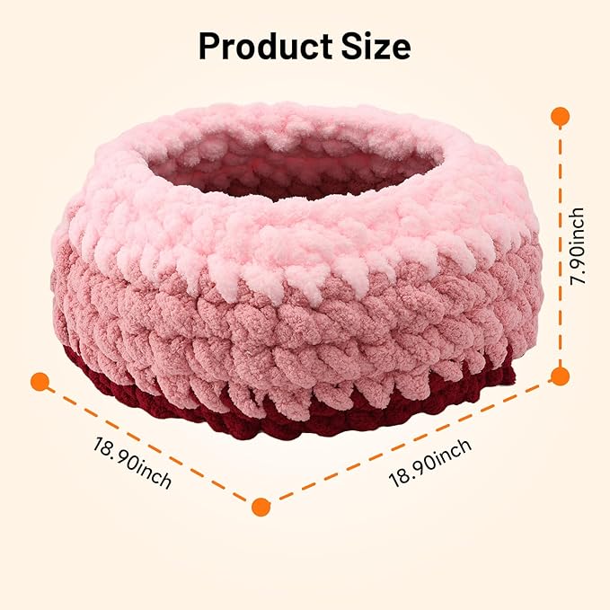 Rondo Cat Nest for Indoor Kitten Cloud Pink Handwoven Washable Cat Nest Bed Extra Soft Round Cave House Furniture