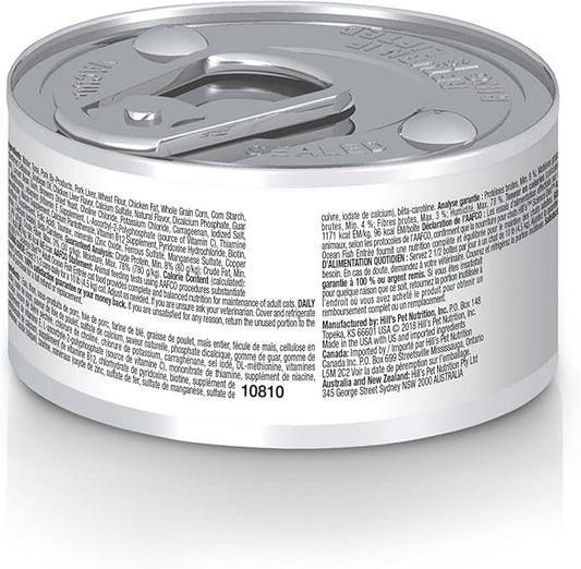 Hill's Science Diet Adult 1-6, Adult 1-6 Premium Nutrition, Wet Cat Food, Ocean Fish Minced, 2.9 oz Can, Case of 24