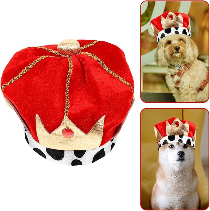 TOYANDONA Pet Dog Hat Party Crown Decorative Birthday Headdress Adjustable One Size for Cats and Dogs Festival Supplies
