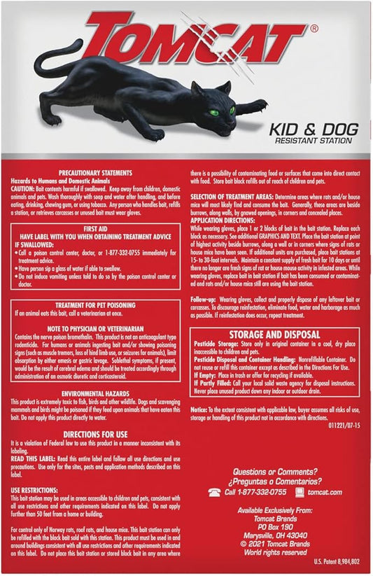 Tomcat Rat and Mouse Killer Child and Dog Resistant, Refillable Station, 2-Pack (2 Bait Stations Plus 30 Refills)