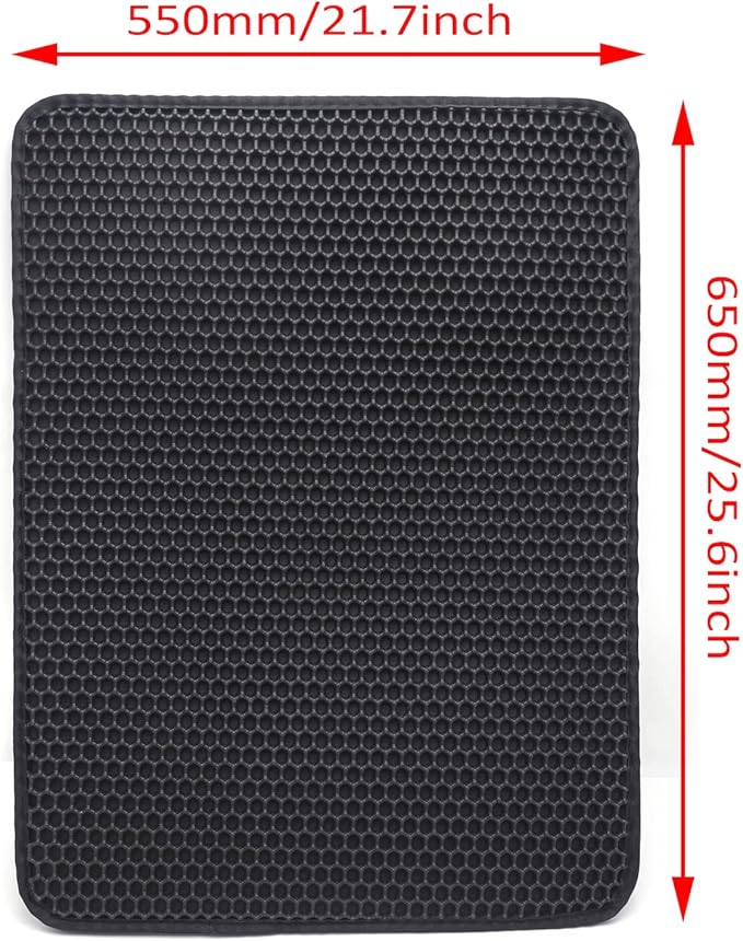 HTTMT- (25.6x22 inch) Pet Supplies Cats Litter & Housebreaking 65X55 Black Cat litter Mat Double Layer Pad Trapper Folding Pad EVA Foam Rubber