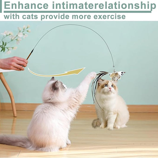 7-in-1 Interactive Cat Toys for Indoor Cats with Adhesive Suction Cup, Hanging Cat Toys, Silvervine Stick and Chew Rope Cat Teething Toys Catnip Toys for Bored Cat & Kitten