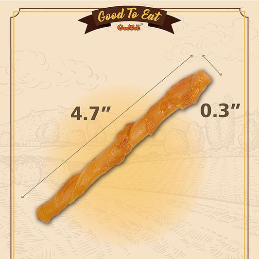 Gootoe Turkey Tendons for Dogs βAll-Natural, Hypoallergenic Dog Treats, Rawhide Alternative, Long Lasting Puppy Chews, Healthy Dog Treats for Small Breeds, Twists (S), 10 Count Pack