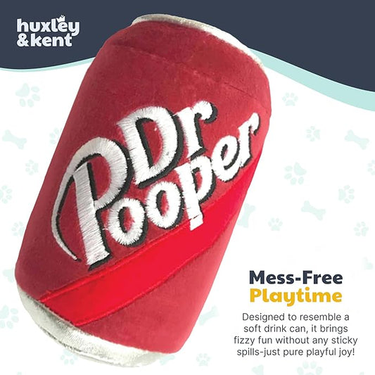 Huxley & Kent Funny Dog Toy w/Squeaker β Power Plush Squeaky Dog Toys for Small, Medium & Large Dogs β Soft Stuffed Animal for Indoor Play & Fetch - Dr Pooper, Small