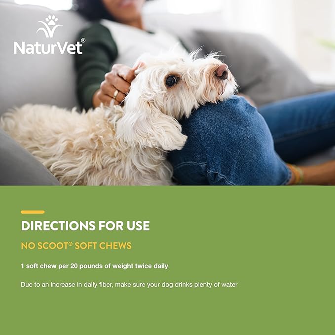 NaturVet – Advanced Probiotics & Enzymes|Supports and Balances Pets with Sensitive Stomachs & Digestive Issues 8 oz & No Scoot for Dogs - 120 Soft Chews - Supports Healthy Anal Gland & Bowel Function