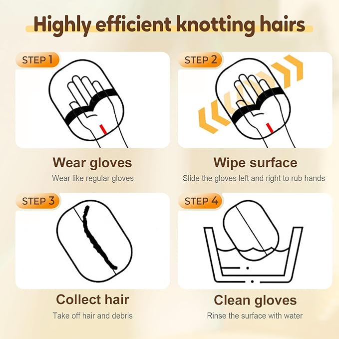 5Pcs Pet Hair Remover Glove for Cats & Dogs, 2026 Upgraded Electrostatic Hair Removal Glove Brush for Pets, Reusable & Washable Magic Brush for Couch, Clothing, Carpet, Furniture, Car Seats (5)