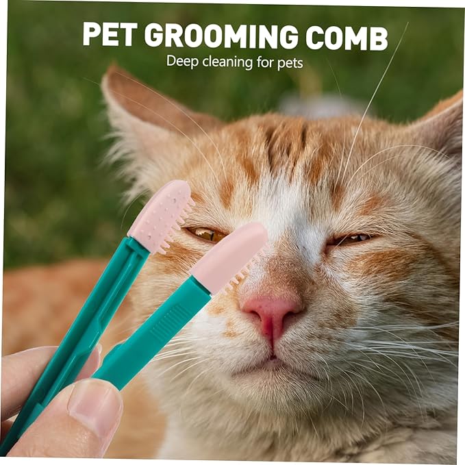 2Pcs Cat Eye Grooming Comb Portable Tear Brush for Kittens Lightweight Eye Tool Essential Kitten Supply for Daily Grooming and