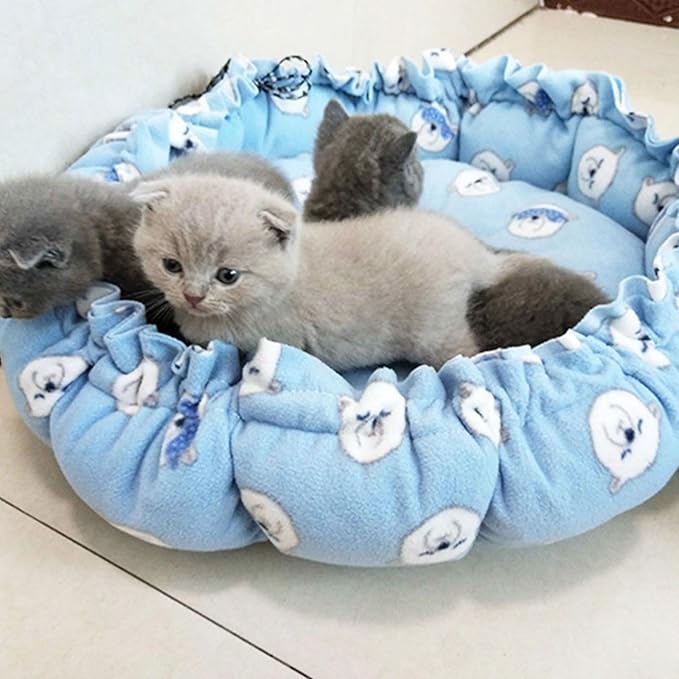 Round Bed Sleeping Dog Winter House Drawstring Design Pet Mat for Kitten Puppy Sleeping Supplies Sofa Plush Sofa on