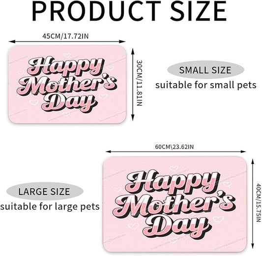 Dog Food Mat Dog Mat for Food and Water 18X12In Happy Mother's Day Floral Gift for Mom Fl No Stains Cat Pet Feeding Mats Water Bowl Messy Drinkers
