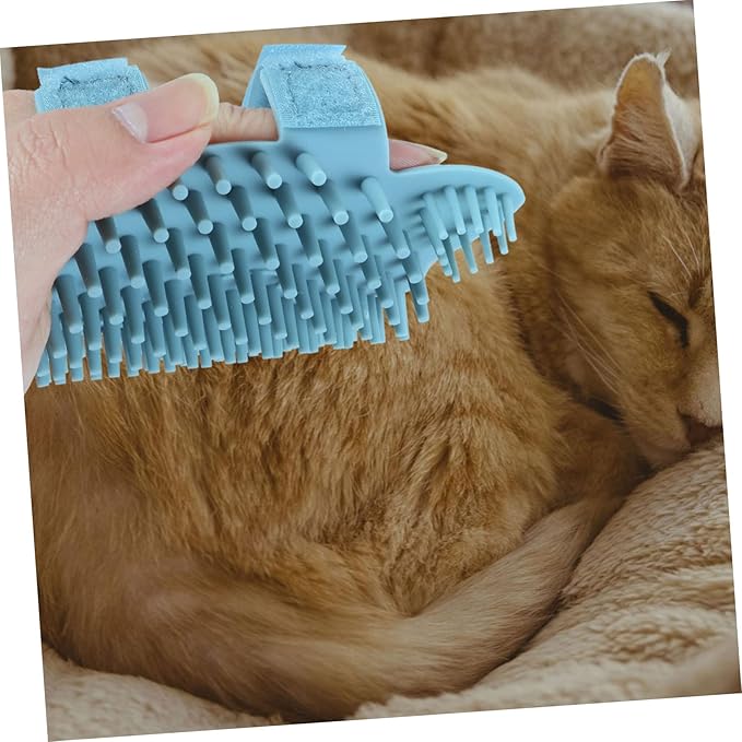 BESTonZON Cat Wall Corner Self Massager Brush Durable Silicone Pet Grooming Tool for Cats Easy to Install and Hair Collector