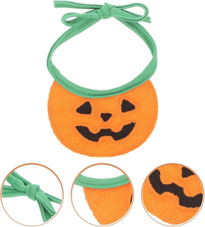 Halloween Pumpkin Dog Bandana Tie-on Bandana Bib Orange M Size for Pets to 15 Lbs Festival Pet Scarf Comfortable Cat and Dog Supplies