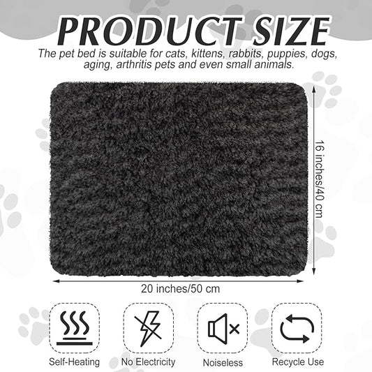 4 Pack Self Warming Cat Pads Self Heating Cat Mat Washable Homeless Dogs Thermal Pads Kennel Pad Reflects Body Heat Warm Crate Bed Mat for Indoor Outdoor Pet(Black,16 x 20 Inch)
