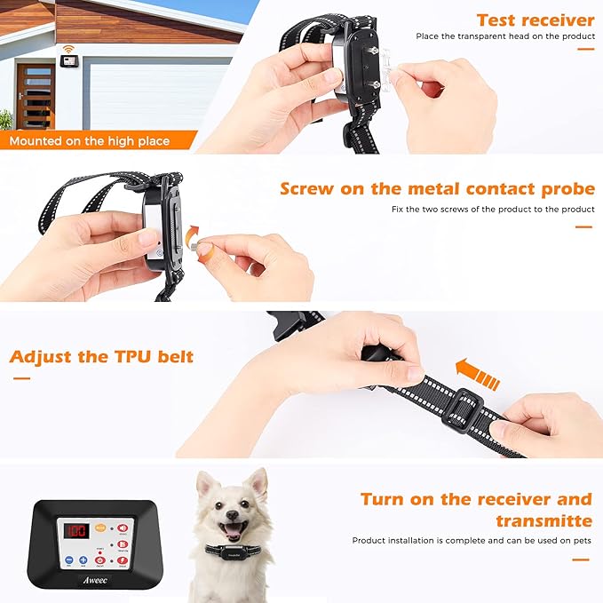Wireless Dog Fence, 2-in-1 Electric Dog Fence & Training Collar with Remote, 2025 Pet Containment System, Dog Boundary Container,Suitable & Harmless for Small/Medium/Large Dogs